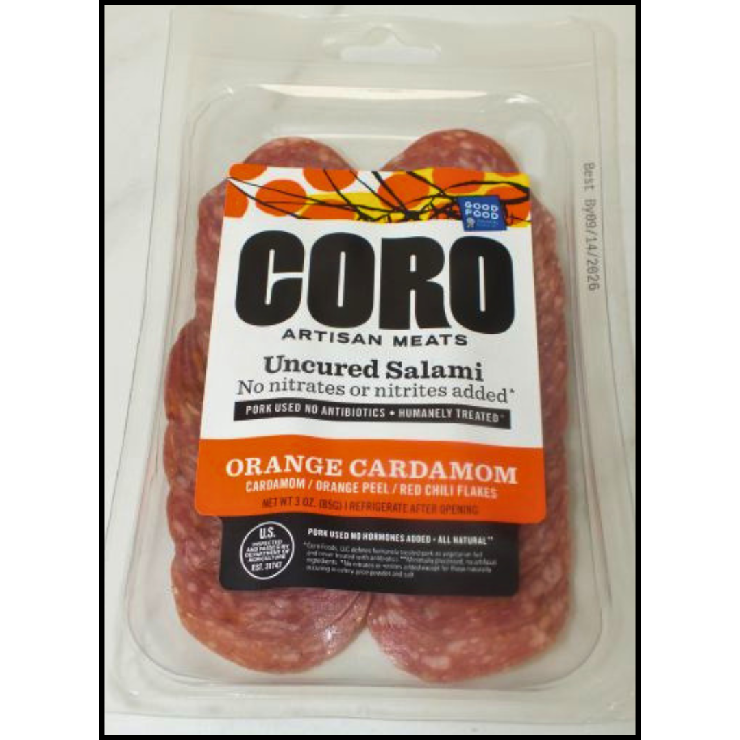 Sliced Uncured Orange Cardamom Salami