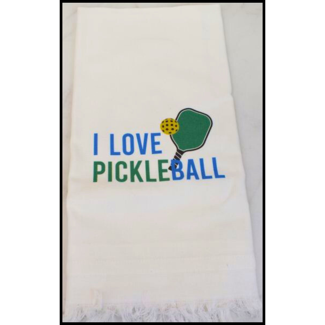 I Love Pickleball Kitchen Towel