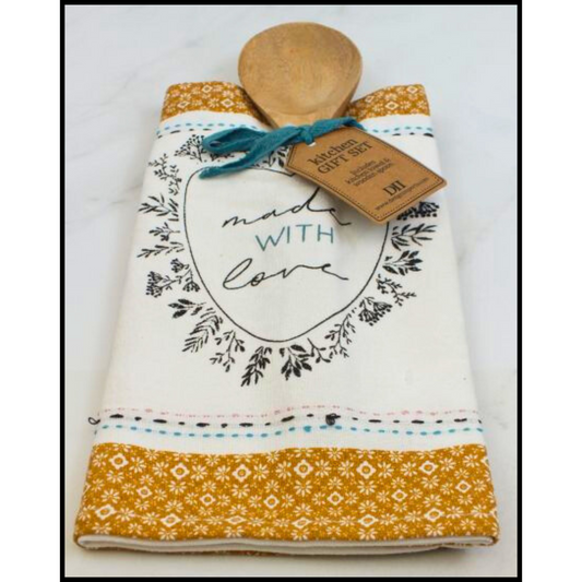 Made with Love Kitchen Towel with Wooden Spoon