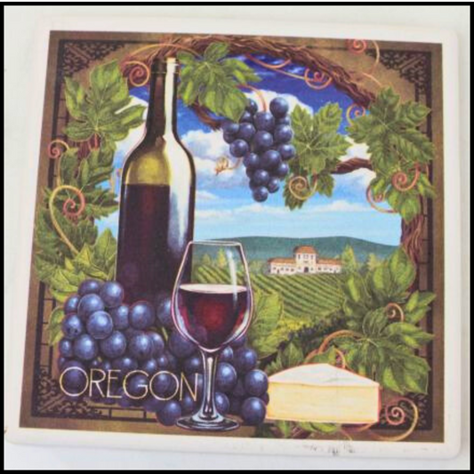 Oregon Wine Country Ceramic Coaster