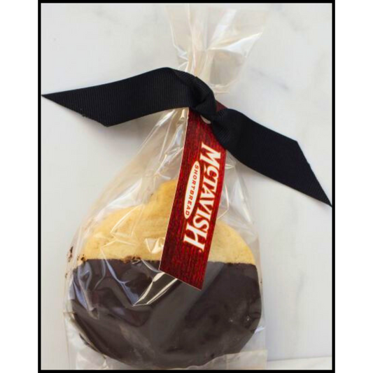 Dark Chocolate dipped pumpkin shaped shortbread cookie 2pk